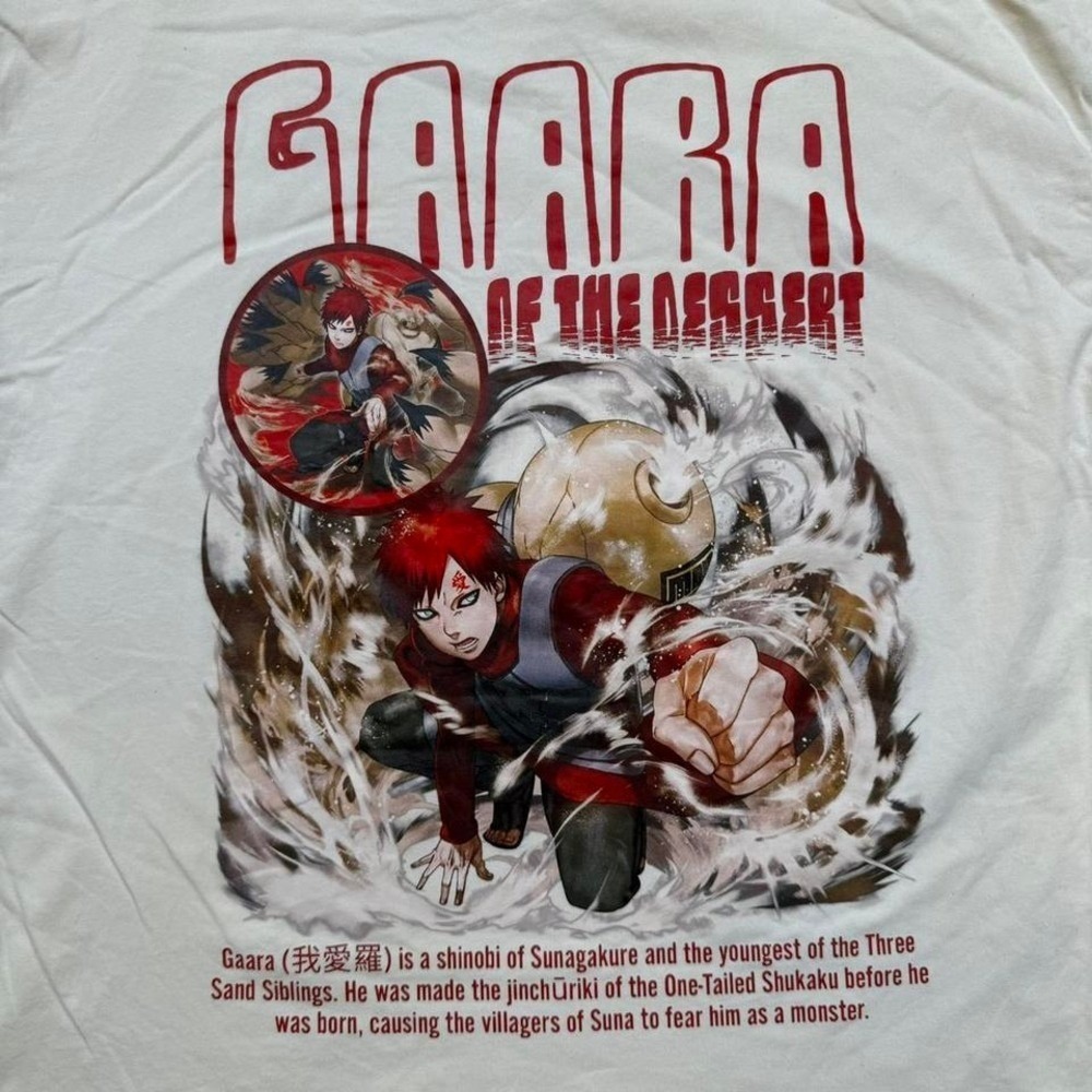 Arteez Anime Graphic Tshirt Size L Gaara Inspired Front Back Print